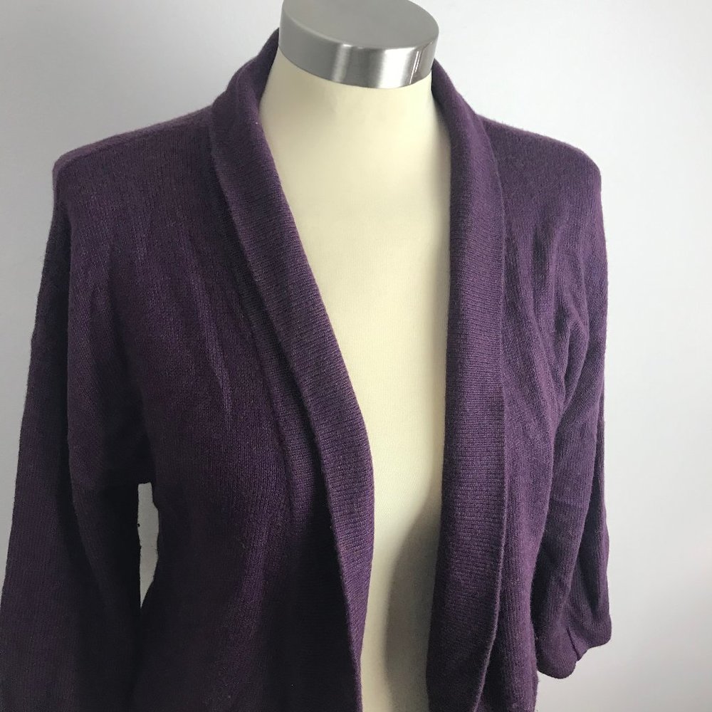 Loft Open Front Cardigan Sweater Rabbit Hair - Picture 4 of 8